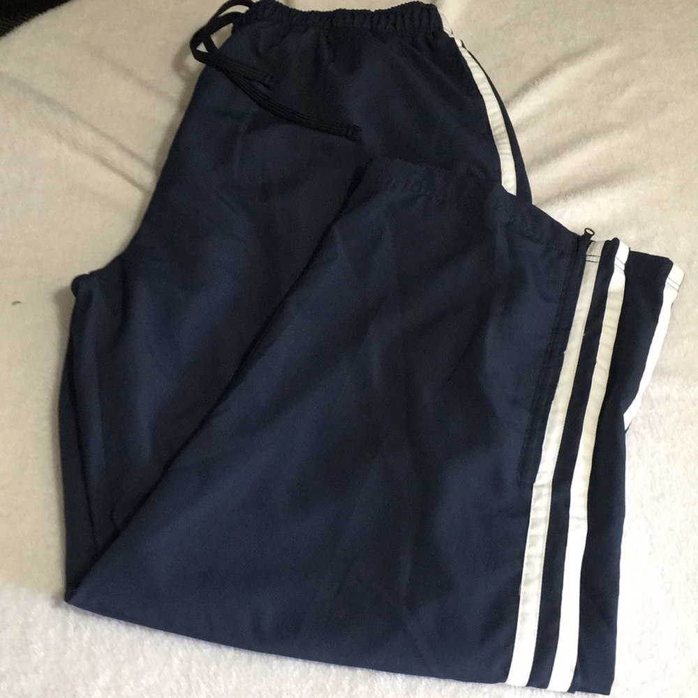 NordicTrack navy blue with white side stripe drawstring jogging pants size XL